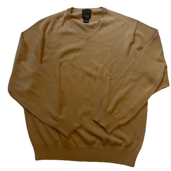Jos. A. Bank Other - Jos A Bank V-neck Tan Pima Cotton Sweater Size Large